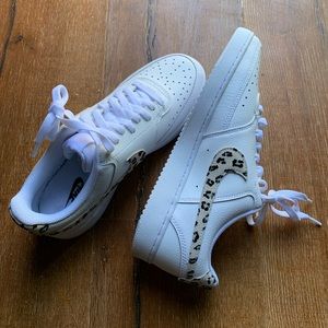 NWOT Nike Court Vision with Leopard Print Swoosh 🌺
